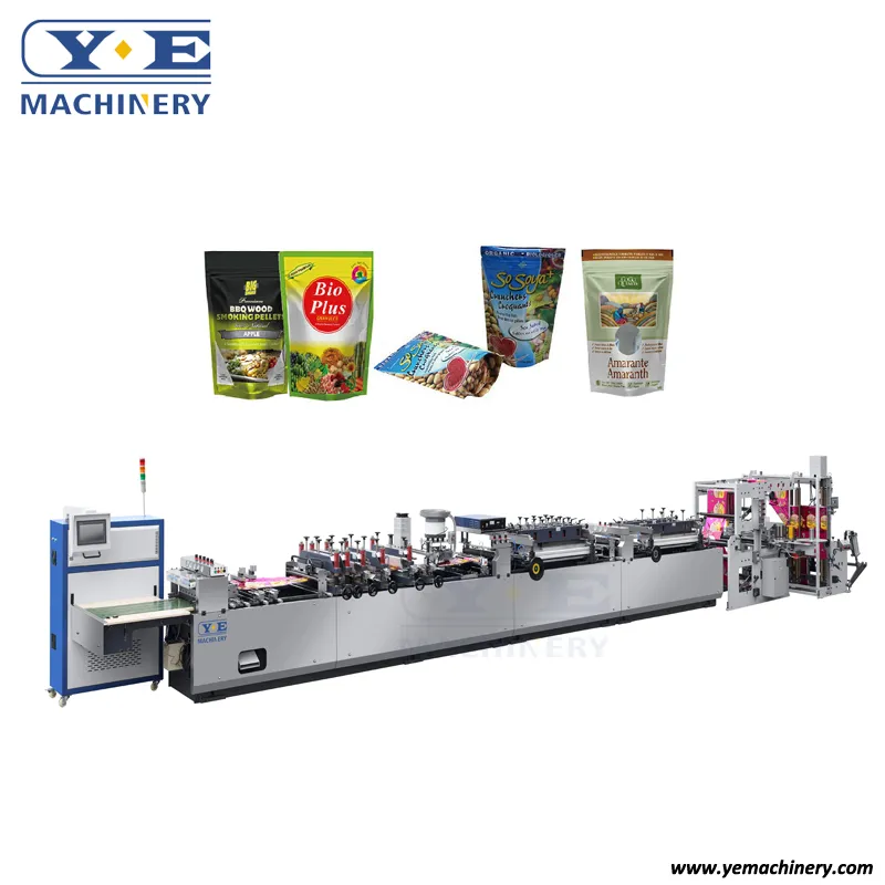 Plastic&Paper Double Stand up Zipper Doypack Pouch Making Machine