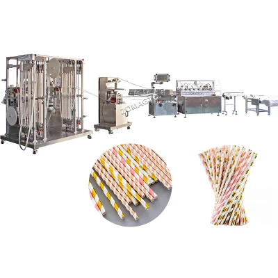Nouvelles pailles de papier entièrement automatiques faisant la machine Découpeuse de paille à boire Machine de formage de paille de papier à grande vitesse